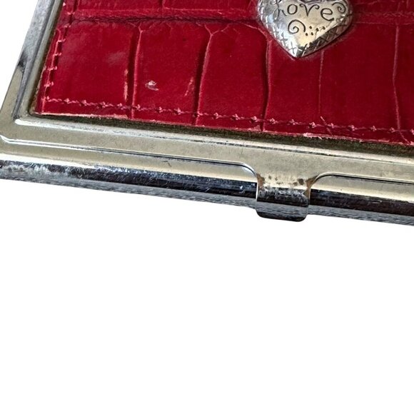 Brighton Vintage Red croc business card holder heart love - Picture 8 of 9